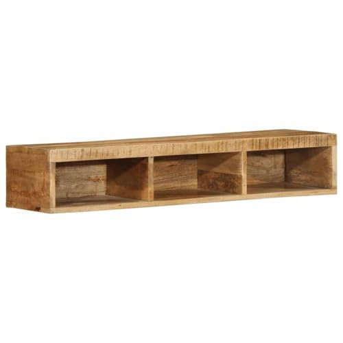 vidaXL TV-Wandschrank 100x30x19 cm Raues Mangoholz, TV-Möbel, Sideboard, TV-Konsole, Beistellschrank, Schrank, TV-Hängeschrank, Wandschrank