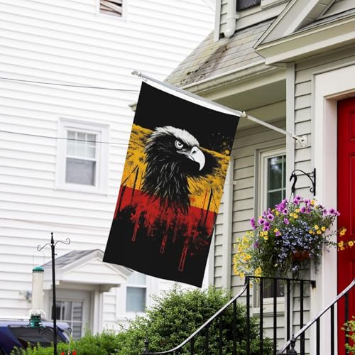 Flagge 90 x 152 cm, strapazierfähig, zum Aufhängen, Deutschland-Flagge, Adler, Willkommensflaggen, lichtbeständig, für den Außenbereich, Gartenflagge mit Messingösen, Hausflaggen, Banner für Rasen,