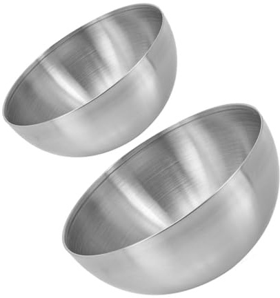 TOPBATHY 2stücke Edelstahlschüsseln Rührschüssel Salatschüssel Metallschüsseln Edelstahlbecken Brotschüssel Grillschüssel Obstschalen Eierschlagschüssel Kochschüssel