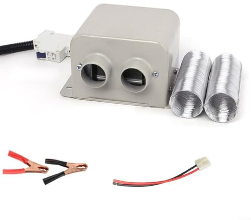 12 V 400 W Auto-Heizlüfter, Doppelloch-Defroster & Defogger mit 80–100 °C Ausgangsleistung, Metallkonstruktion für Windschutzscheibe/Fußwärmung, schnelles 1-minütiges Aufheizen, energieeffizientes