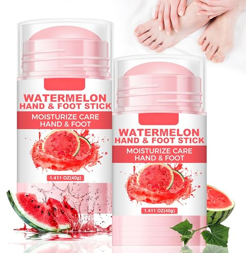 2025 Neu Hydrating and Anti-Cracking Foot Cream - 60% Urea Foot Cream Stick, Fusscreme sehr Trockene füsse Hornhaut, Bodylotion mit Säure, Feuchtigkeitsspendende Handcreme (Wassermelone, 2Pcs)