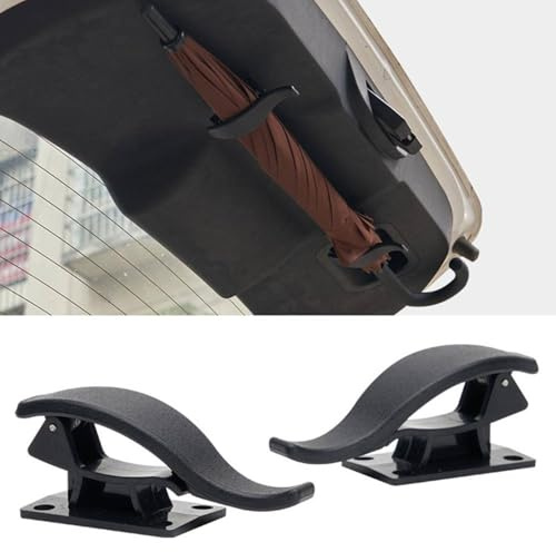 2 Pcs Car Umbrella Holder, Multifunctional Car Boot Organiser Storage Hooks, 2025 New Portable Umbrella Trunk Back Car Purse Stand Bags Holder, Universal Headrest Organizer Clip