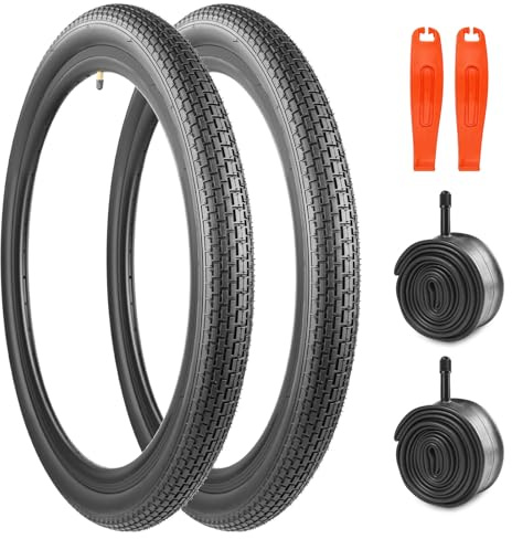 WEEROCK 26 Inch Bike Tire Two Pack 26 x 2.35(60-559) Bicycle Tires with Inner Tubes Replacement Tyre, 2.35 Inch Wide Tires for 26 Bicycle, MTB, BMX, Mountain Bike, Black