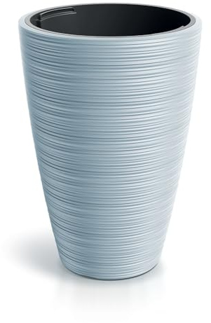 Tymar Vaso da fiori grande interno, vaso alto, fioriera, vasi per piante Outdoor_VENA(ø 40 cm/H=56 cm ; Grigio)