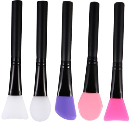SAFIGLE Pennelli in Silicone Applicatore Corpo Morbido per Maschera Viso Set 5 Pezzi per Uso Professionale e Uso Domestico, Adatto a Pelli Sensibili
