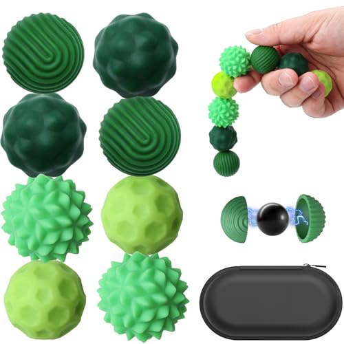8 Stück Magnetische Fidget Toys, Magnetkugeln Anti Stress Bälle Silikon Sensorik Spielzeug, Sensory Toy, Anti-Stress Fidget Toys für Stress, Angst, Magnet Anziehungskraft Stress Bälle mit Silikonhülle