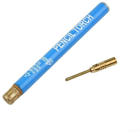 Set di 2 torce a matita per saldatore a gas butano, ricaricabile, senza fili, per riparazione di gioielli, piegatura di tubi in PVC e attività di saldatura fai da te, colore: blu