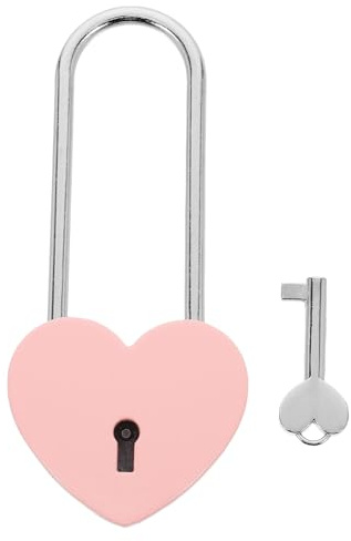COLLBATH Lucchetto Cuore in Rosa Piccolo e Leggero Sicurezza per Valigie e Diario Lucchetto Decorativo per Regalo Fidanzato e Matrimonio Protezione Portatile per Oggetti di Valore