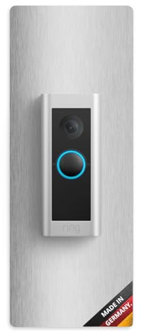 iSecur Embellecedor adecuado para timbre de puerta de vídeo con batería de acero inoxidable I Doorbell Pro 2 I 100 x 260 mm I placa para timbre I az230