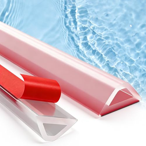 200cm Schwallschutzleiste Dusche Selbstklebend,Dusche Boden Flexibles Silikon Wasserstopper,Nass-Trocken-Trennung für Bad und Küche,Rollstuhlgerechtes Design,Schnell Installieren, Einfach zu Zuschneid