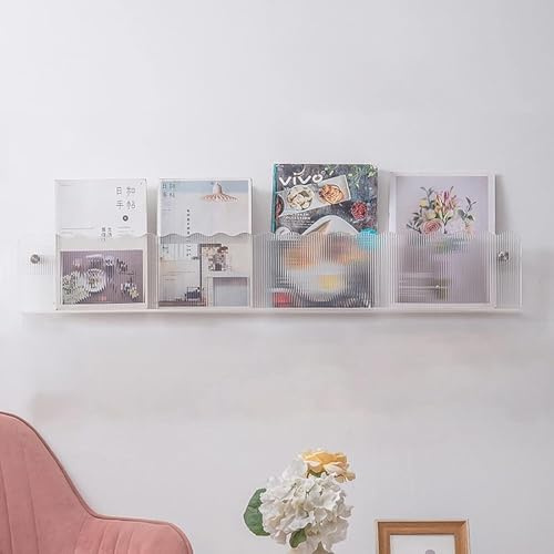 Väggmonterat häftesställ, tidningsställ, kontor/väntrum Klar akrylförvaringsställ for heminredning(70cm(27 1/2))