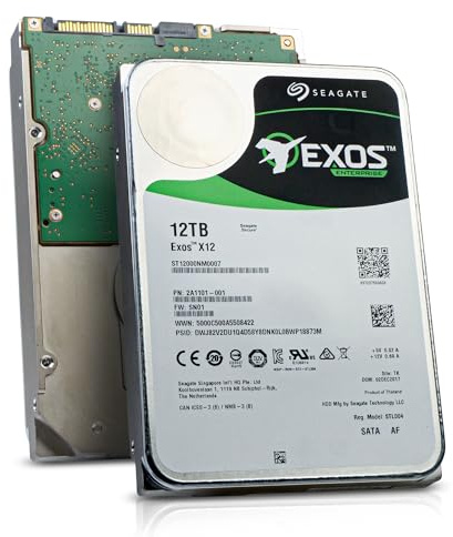 Seagate Exos x12 12TB SATA 6Gb/s 256MB Cache Enterprise Hard Drive 3.5in (ST12000NM0007) (Renewed)