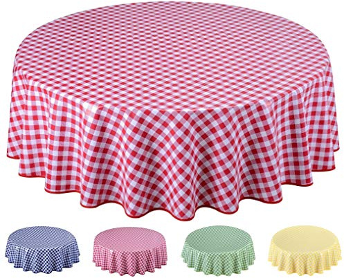 Wachstuch Tischdecke Abwaschbar Rund 140cm Rot