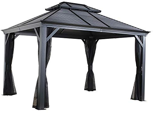 Sojag Mykonos 1216 4x5 m 150 kg/m2 Schneelast Aluminium inkl. Moskitonetz