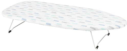 Kleeneze KL062291ELISEEU Mini asse da stiro piccolo, asse da stiro da viaggio, 73 x 31 cm, salvaspazio e ideale per appartamenti e roulotte, gambe facilmente ripiegabili, motivo Elise