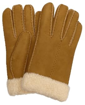 Rohn Moden Fingerhandschuhe Hochstein echt Lammfell für Damen und Herren, Handschuhe in Premiumqualität aus Baby Curly Merinolamm handgenäht beige