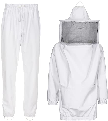 EXNER Imker-Anzug, 2-teilig, Imker-Jacke und Imker-Hose, 100% Baumwolle, Farbe weiß, Größe 3XL