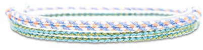 2x bracelet de cheville set pour hommes et femmes - boho hippie - accessoires de plage et de festival - fabriqués à la main - 100% coton écologique, imperméable et ajustable (Violet & Vert)