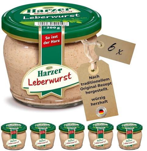 Keunecke Harzer Leberwurst 6x200g im Glas – streichzart & herzhaft | ohne Geschmacksverstärker & ohne künstliche Zusätze – Hausmacher Art im Glas – deftiger Brotaufstrich & Brotzeitklassiker