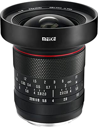 Meike 10 mm F2.0 große Blende, Weitwinkelobjektiv, manueller Fokus, APS-C-Objektiv, kompatibel mit Sony E Mount NEX 3 3N NEX 5R NEX 6 7 A6600 A6400 A5000 A5100 A6000