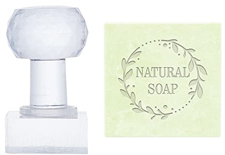 PandaHall Word - Sello de Acrílico para Jabón Con Mango, Redondo, Capítulo de Impresión para Jabón Hecho a Mano, Galletas, Arcilla, Cerámica y Fabricación de Gomitas