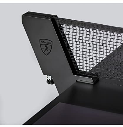 Killerspin Premium SVR Table Tennis Net and Post Set - Portable and Easy Setup 65 Size Ping Pong Screw On Clamp Net, Cotton, Black/Black