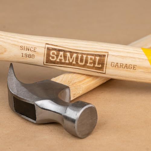Wanapix | Personalisierter Hammer mit Name und Text | Holzgriff, Metallkopf | direkt auf dem Griff eingraviert | Originelles Geschenk | Vatertag