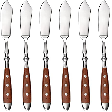 GRÄWE Fischmesser, 6-teilig, geschmiedetes Besteck, braun, schwere Qualität - Serie Nürnberg