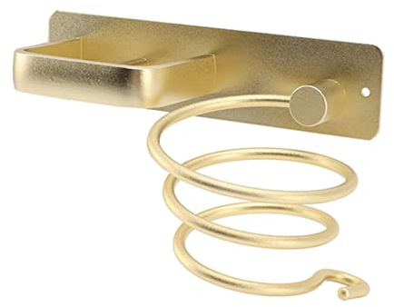 Estante para Secador de Pelo, Ahorro de Espacio, Secado Rápido, Color Dorado, Fácil Instalación, Decoración del Hogar, Soporte para Secador de Pelo de Baño