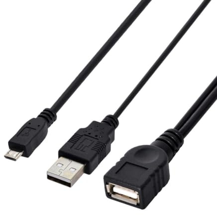 Chenyang Câble USB 2.0 vers micro USB OTG avec port d'alimentation USB micro vers USB femelle, recharge en déplacement en même temps