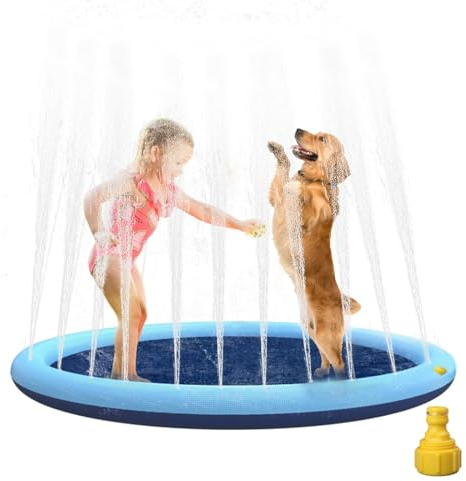 Piscina Bambini,170cm Piscina per Cani Grandi, Giochi da Giardino per Bambini Giochi d'acqua per Bambini Antiscivolo, Piscina per Cani Giochi Piscina Bambini Tappeto Gioco Bambini