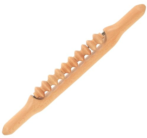Körperschabstock Massagebar Gua Sha Stab Holz für Rücken und Beine | Haushalt und Draußen Nutzbar, Beige Ausführung, Tragbar, Entspannende Anwendung für Familien