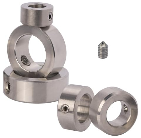 Stellring 12mm Edelstahl V2A 2 Stück Sicherungsring DIN 705 rostfrei Stellringe mit Gewindestift (DIN 914) Form A Wellenringe für Achse, Welle und Schubkarrenrad