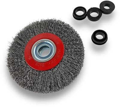 Lot de 10 brosses circulaires ACIER | Ø 125 mm | Epaisseur 3 rangs | Fil souple 0.20 mm ondulé | Alésage 16 mm | Touret meuleuse affûteuse ponceuse | Brossage décapage polissage | Kibros 234128AVx10