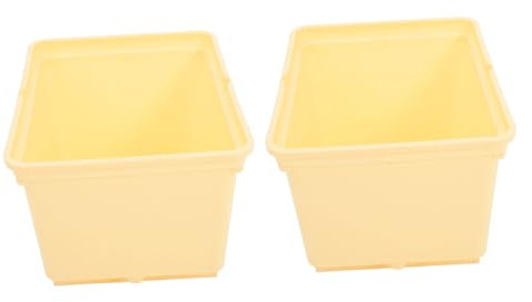 POPETPOP Seau de Plantes Hydroponiques Pot de Fleurs sans Sol pour Jardin Panier de Plantation en Plastique Panier Hydroponique 2 Pièces Jaune sans Couvercle