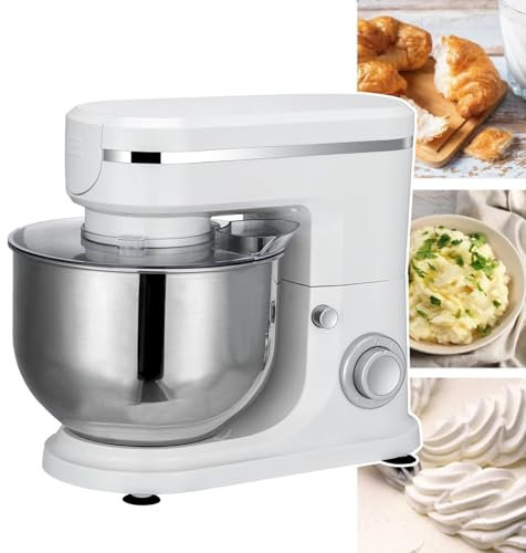 pealiritansemen Batidora De Pie Eléctrica para Cocina, con Bol De Acero Inoxidable, Batidor De Huevos, Gancho para Masa Y Varillas, Máquina para Montar Nata, para Tiendas De Postres, Panaderías