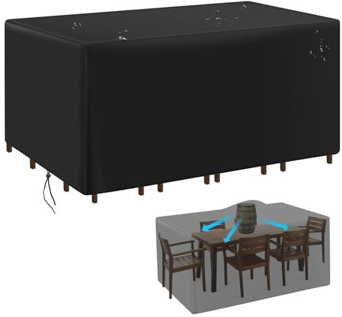 Housse de canapé d'angle en rotin imperméable et robuste pour jardin, terrasse, banc 2 ou 3 places, 160 x 85 x 70 cm, design rectangulaire, protection contre la pluie, les UV et D