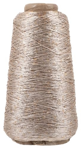 AUTSUPPL Goldenes Schimmergarn Wolle mit Pailletten zum Häkeln Stricken | Baumwolle mit Glitzereffekt, 100g Satz, für Handarbeit, Stickerei, Filzen und Freundschaftsarmbänder