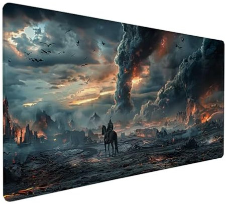 Grau Mousepad XXL 900 x 400 x 3 mm, Groß Gaming Mauspad Vogel Muster, Schreibtischunterlage rutschfeste Gummibasis, Wasserfest Mouse Pad Vernähte Kanten Design, Büro Deko, Geschenke für Frauen Z-706