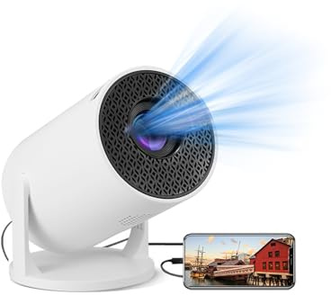 Mini Proyector con WiFi y Bluetooth, Soporte 1080P, Proyector Portátil LED para Teléfono, USB TV Stick, Laptop