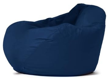 CONCEPT USINE | Pouf Poire d’Extérieur OHAU Bleu 130 x 115 cm | Confort XXL Ergonomique | Mousse Recyclée | Tissu Résistant à l’Eau | Léger & Résistant | Idéal Jardin, Terrasse, Balcon, Piscine