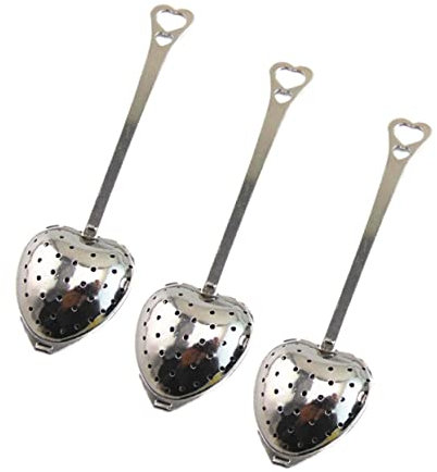 GLEAVI 10pcs Heart Shaped Tea Infuser Strainer Fine Mesh Sieve for Chinese Tea