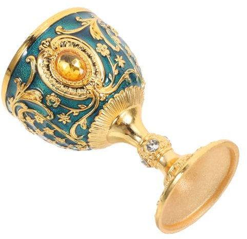 Alipis Cáliz Decorativo Vintage De Metal Resistente Copa De Vino Retro para Cócteles y Rituales Vaso Antigolpes Azul Transparente para Decoración y Fiestas Temáticas Medievales