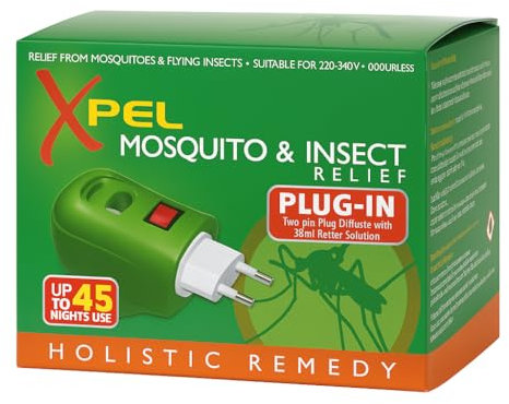 Mosquito & Insect Plug-in Repellent | 35ml Odourless Refill | Up to 45 Nights Protection | Safe & Silent Diffuser for Bedroom, Lounge & Nursery