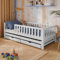 Kids Collective Cama Infantil con Nido y Dos cajones, barandilla anticaídas y somier, Cama Infantil | Otros tamaños: 80x160, 80x180, 90x200cm | 90x190cm: de 4 a 13 años, Color Blanco