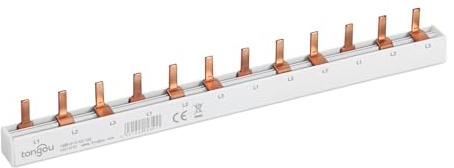 TONGOU 3P 12 Voie Peigne Electrique 63A Peigne de Raccordement Universel 230V/415V, Applicable Disjoncteur et Tableau Electrique