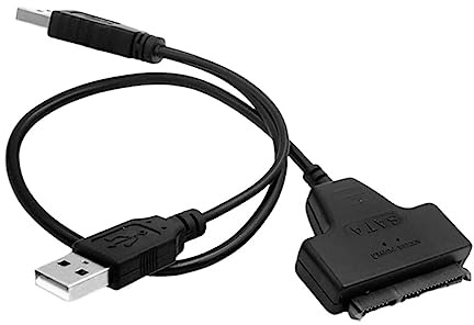 Câble de Données USB 2, 5 Pouces pour Disque Dur d'Ordinateur Portable | Cuivre Noir, Transfert et Récupération de Données, Export de Données, pour Disque Dur Interne de Notebook