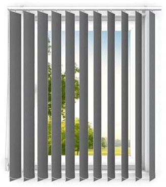 time4blinds - Lamellenanlage Verdunkelungslamellen Lamellenvorhang Vertikaljalousie Vertikalanlage Raumverdunkelnd 100% Komplettset Vertikaljalousie Schiebevorhang - 200x220 cm - Grau