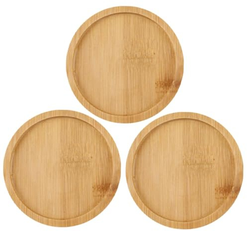 TOYANDONA 3pezzi Sottovasi in Legno per Vasi da Fiori Vassoi Rotondi Piccoli per Fioriere da Giardinaggio Sottovasi per Piante da Interni Aiutano Raccogliere Drenaggio e Fuoriuscite di Terra