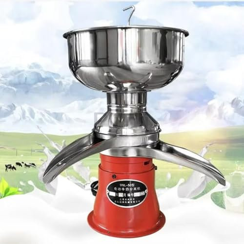 RSQQL 50L/H Milk Cream Centrifugal Separator, Electric Milk Cream Separator, 11000rpm Milk Skimmer Goat Cow Milk Separator Machine, 5L Bowl for Butter Cheese Making
